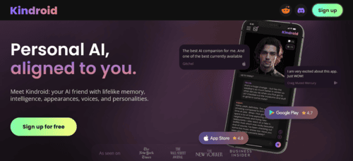 Kindroid.ai - Inteligencia Artificial (IA) - inteligenciaartificialia.info